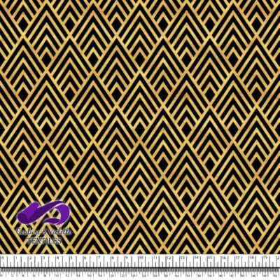 Geo art déco - Triangles Dorés - Noir