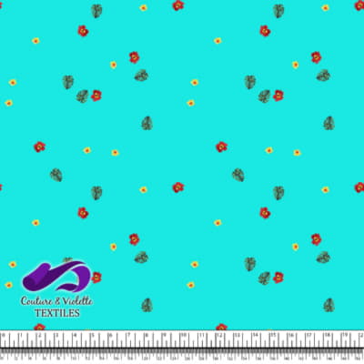 Tropical - hibiscus minimaliste - Bleu Tiffany