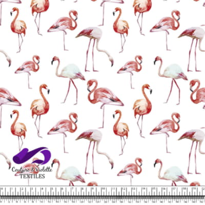 Tropical - Flamants roses - Blanc