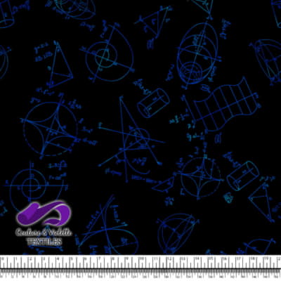 Techno - Mathematics - Blue on black background