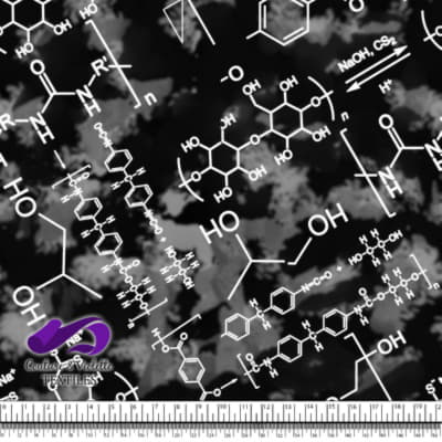 Techno - Molecules - White on black background