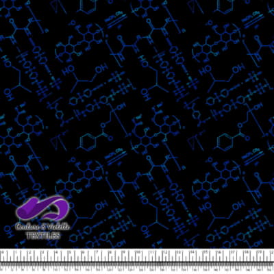 Techno - Molecules - Blue on black background