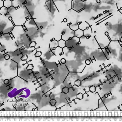 Techno - Molecules - Black on gray background