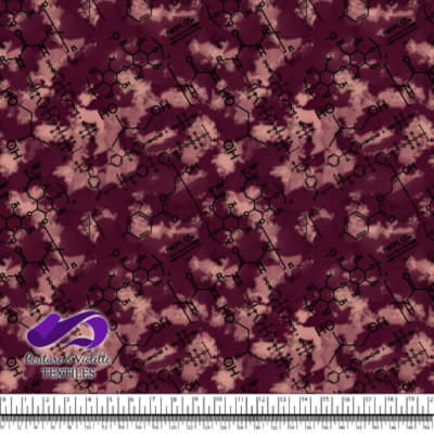 Techno - Molecules - Black on red background