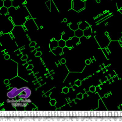 Techno - Molecules - Green on black background