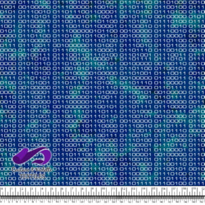 Techno - Binaire - Blanc sur fond bleu