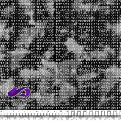 Techno - Binaire - Blanc sur fond noir